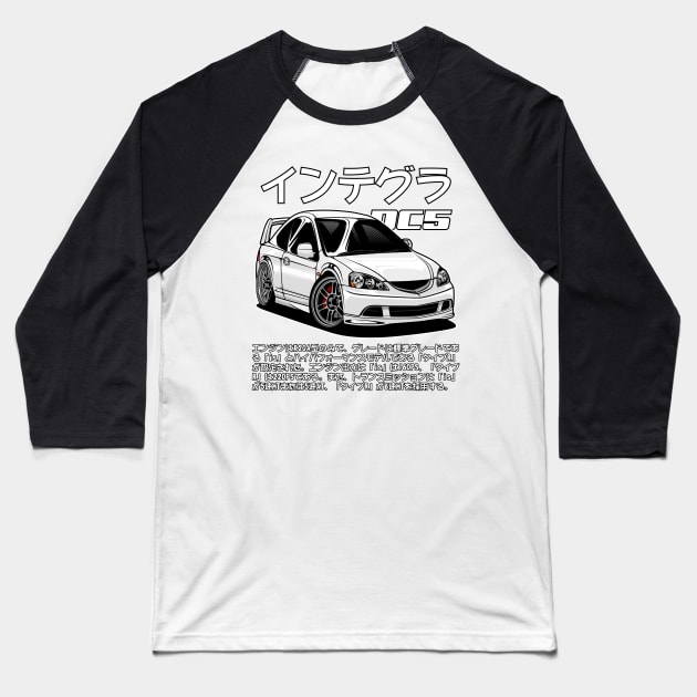 Cartoon Integra DC5 Type R Baseball T-Shirt by idrdesign